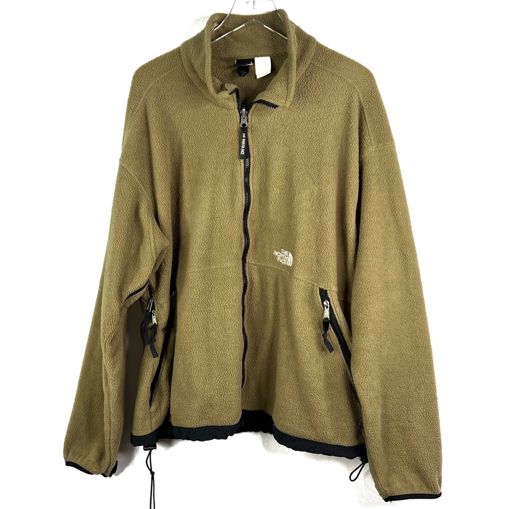 The North Face Vintage 90s Fleece Full Zip Up Jacket Khaki Tan Vented Men’s